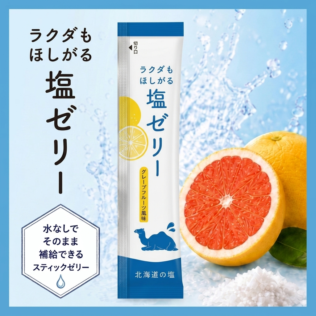 【熱中症ZEROをめざして！】ラクダもほしがる塩ゼリー（100本入り）